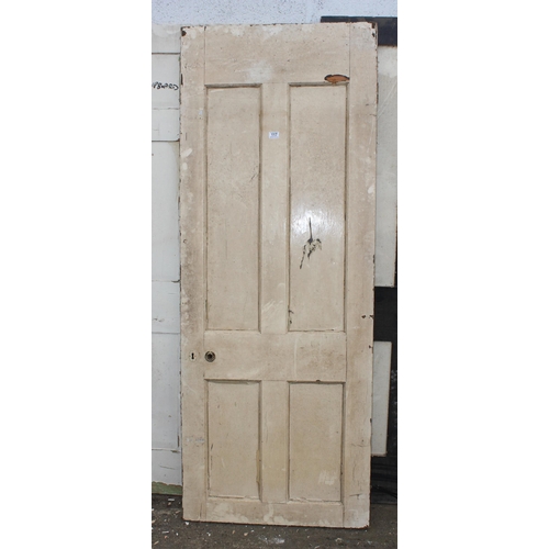 117 - 3 antique painted pine doors, the largest approx 197cm x 75cm