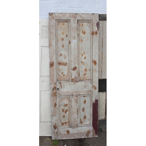 121 - 3 antique painted pine doors, the largest approx 197cm x 76cm