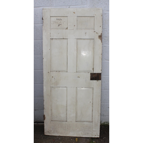 121 - 3 antique painted pine doors, the largest approx 197cm x 76cm