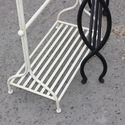 127 - 2 wrought iron items, towel rail and a magazine rack (2)