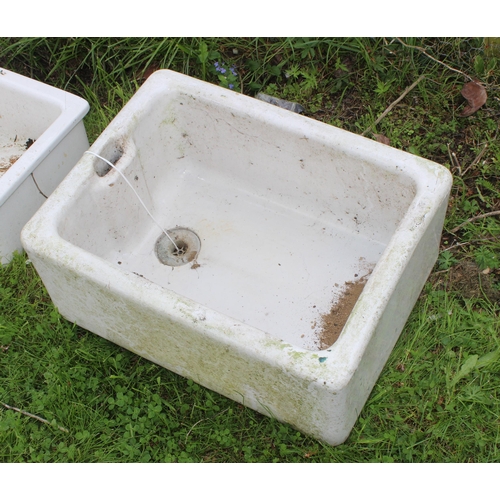 310 - Vintage ceramic Belfast sink, approx 61cm wide x 47cm deep x 27cm tall