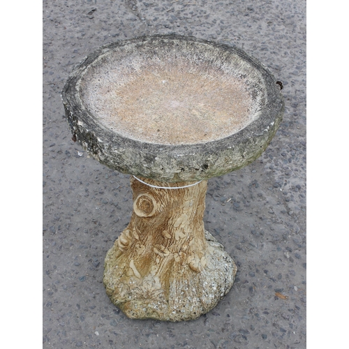 313 - Concrete garden bird bath, approx 42cm in diameter