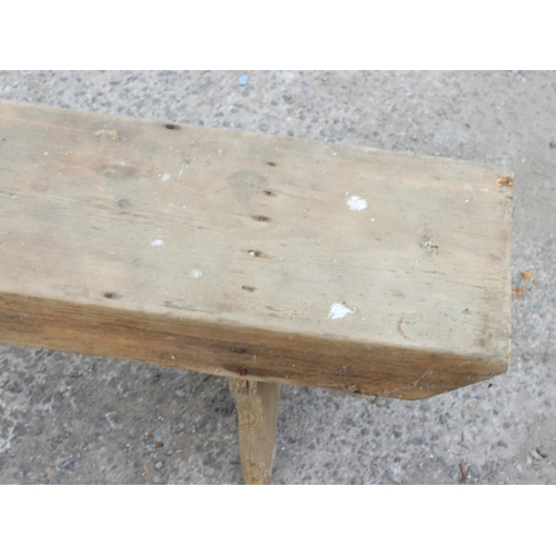 90 - A vintage pine bench, approx 192cm long