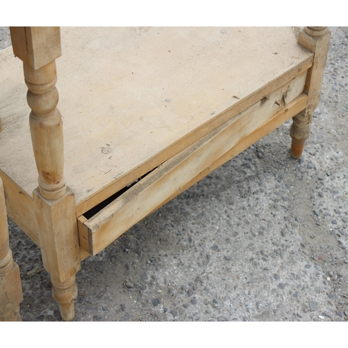 97 - 2 Victorian stripped pine wash stands, one with drawer, each approx 76cm wide