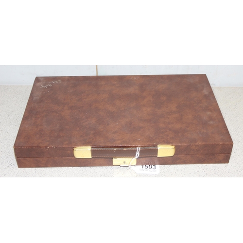 1503A - Phillip Martyn cased vintage backgammon set