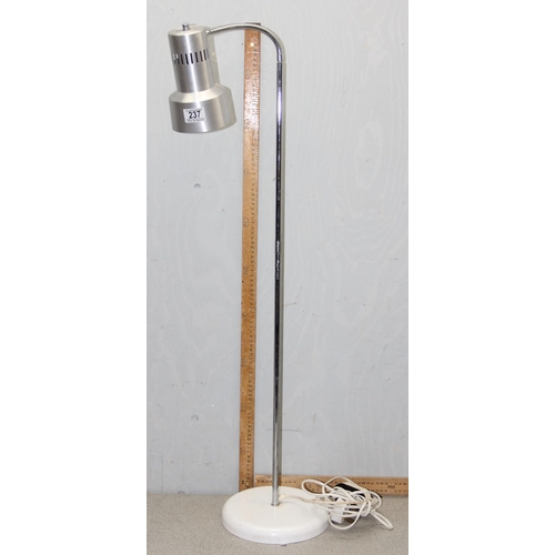 237A - A retro floor standing spotlight lamp with brushed aluminium shade