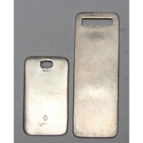 1116 - 2 silver ingot pendants without chains, one marked for Birmingham   1992 & another for year 2000, ap... 