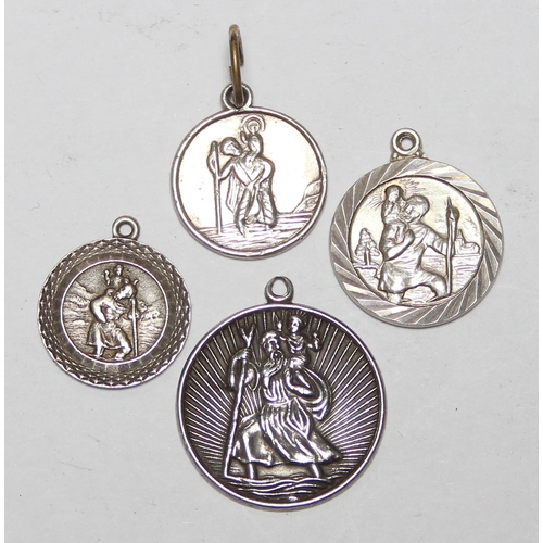 1118 - 8 assorted vintage silver St Christopher pendants, all XRF tested to confirm, approx 29.63g gross