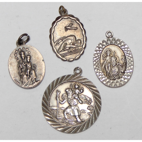 1118 - 8 assorted vintage silver St Christopher pendants, all XRF tested to confirm, approx 29.63g gross