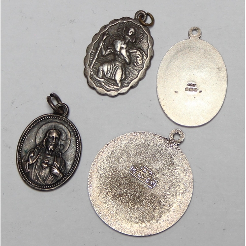 1118 - 8 assorted vintage silver St Christopher pendants, all XRF tested to confirm, approx 29.63g gross