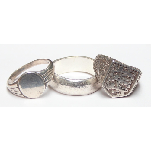 1119 - 5 assorted gents silver rings, all XRF tested to confirm, various designs, sizes S-Y, approx 36.22g ... 