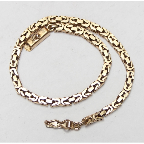 1134 - A retro 9ct gold chain link bracelet, approx 20cm long, approx 10.56g gross