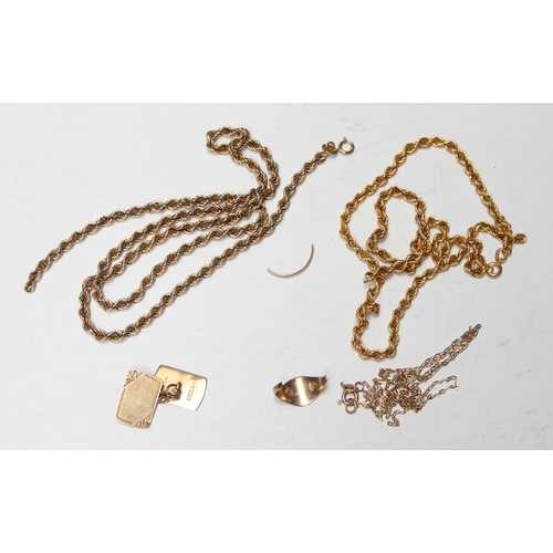 1137 - Qty of assorted 9ct gold jewellery, approx 11.69g gross, mostly broken pieces