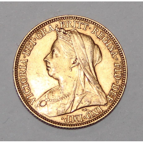 1200 - 1896 Queen Victoria 22ct gold full sovereign coin, London mint