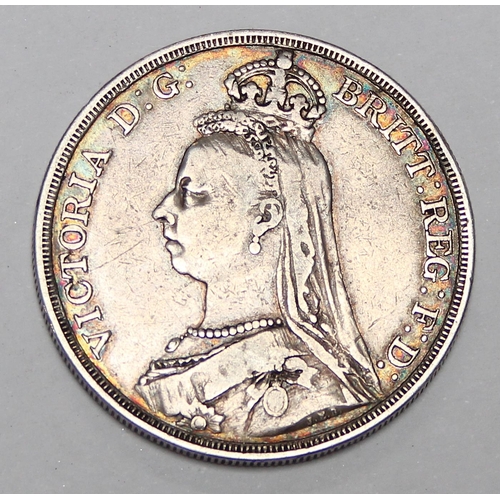 Queen Victoria 1887 silver crown coin