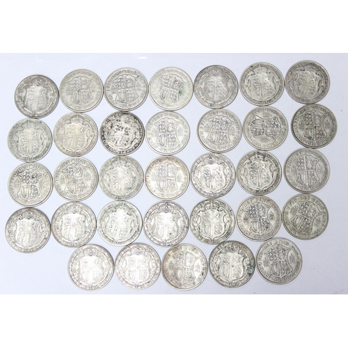 1218 - 33 assorted George V silver half crown coins, mixed dates 1920-36, approx 455.41 gross