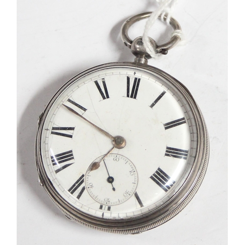 1302 - A 19th century English silver cased lever pocket watch by C. Leef of Ashton Under Lyne, marked for L... 