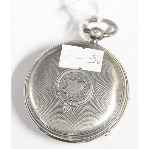 1302 - A 19th century English silver cased lever pocket watch by C. Leef of Ashton Under Lyne, marked for L... 