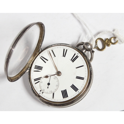 1302 - A 19th century English silver cased lever pocket watch by C. Leef of Ashton Under Lyne, marked for L... 