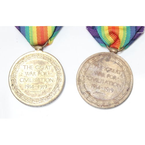 1414 - 2 WW1 Victory medals to 92143 Gnr D.R. James Royal Artillery & 165870 Spr E. Meyrick Royal Engineers