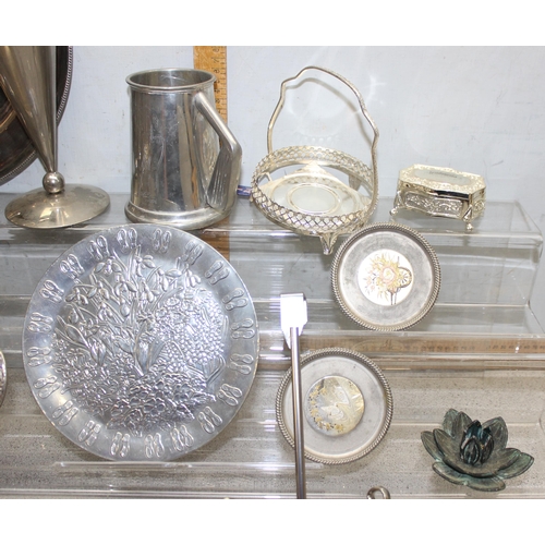 1021 - Qty of metalware to incl some silver plate, gross weight approx 7.7kg