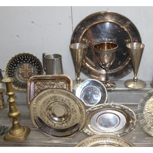 1021 - Qty of metalware to incl some silver plate, gross weight approx 7.7kg