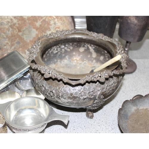 1039 - Qty of antique and later silver plated items, approx 6.7kg gross