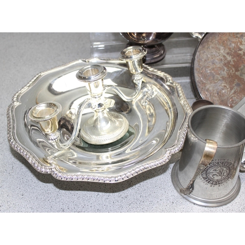 1039 - Qty of antique and later silver plated items, approx 6.7kg gross