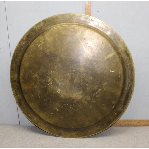 1748 - Large Middle Eastern brass charger, approx 69cm diameter