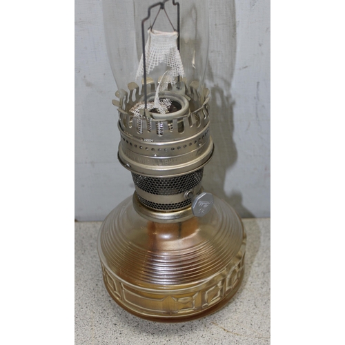 252 - 2 x vintage Aladdin oil lamps one with retro chrome base