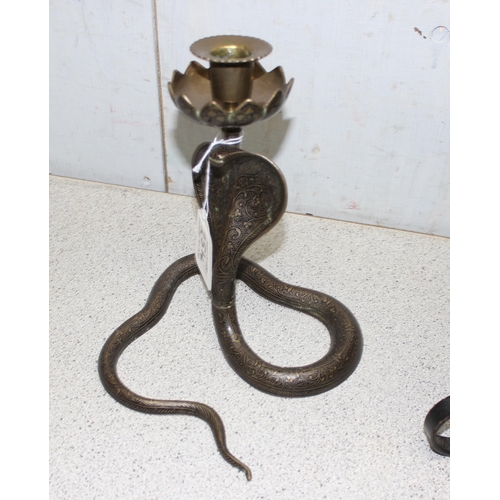 254 - '‘Veritas lamp works’ late 19c large copper reservoir oil lamp on Arts and Crafts wrought iron detac... 