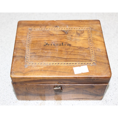 282 - Qty of wooden boxes, to incl carved and inlaid examples