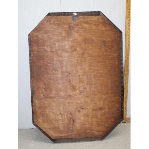 432 - Large oak framed mirror, approx 89cm x 61cm