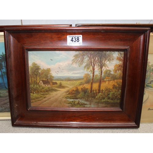 438 - Qty of original paintings of landscape scenes, largest incl frame approx 38cm x 28cm