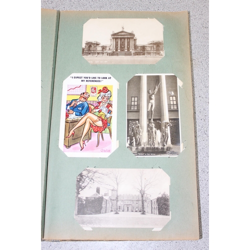 505 - Vintage postcard album and contents