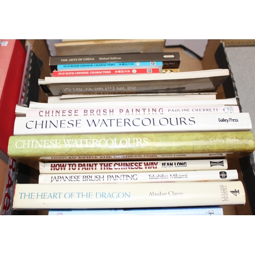 515 - 2 boxes of art related books many with and Oriental theme