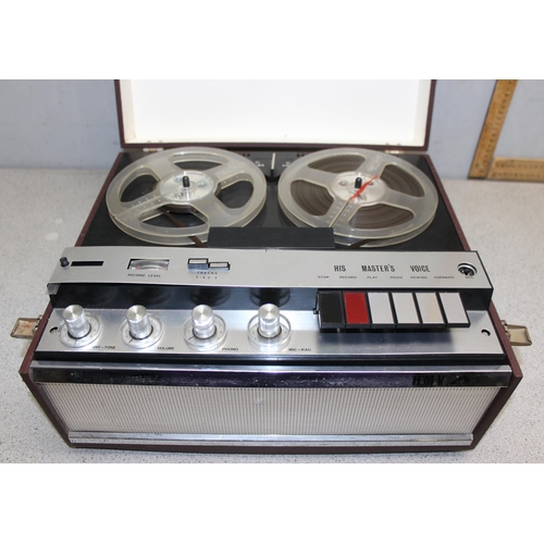 766 - Vintage HMV reel-to-reel tape player