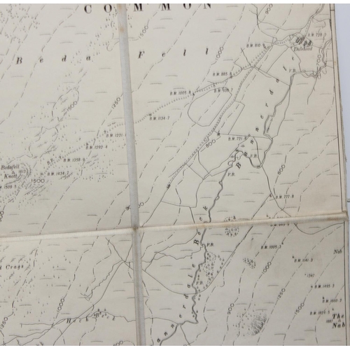 557 - 3 rare early 20th century linen backed folding OS maps of Westmorland / Cumberland by J & H Bell ltd... 