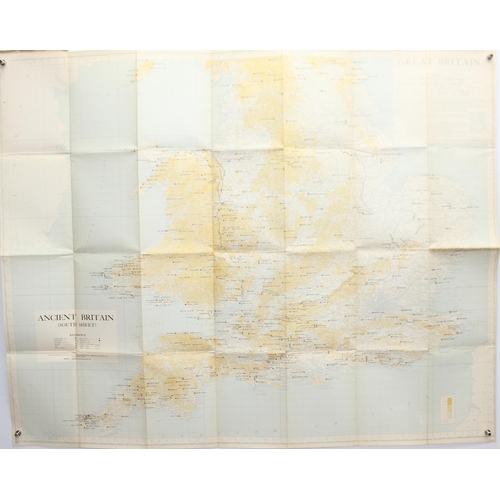 558 - Mixed lot of British maps to include an early 20th E.J Larby linen backed map titled 'through route ... 