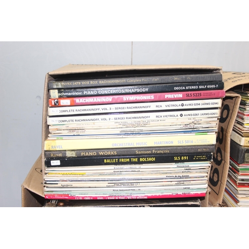 601A - 6 boxes of assorted vintage vinyl records