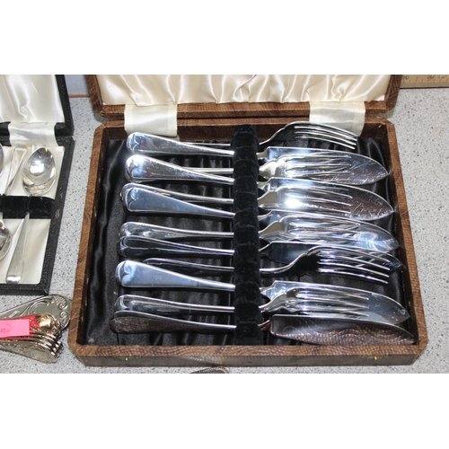 1038A - Qty of assorted silver plated cutlery to inc 2 boxed sets