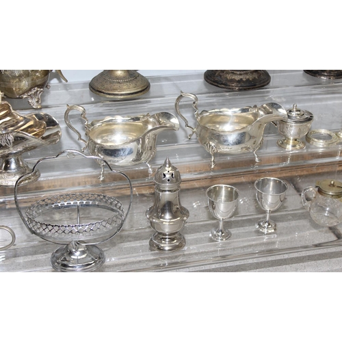 1064A - A large qty of assorted antique and later silver plated items and other metalware to inc 2 tea sets ... 