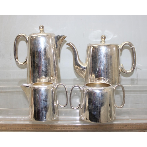 1066A - 4 piece Sheffield silver-plate tea / coffee service the tea & coffee pot stamped to base 'silver dep... 