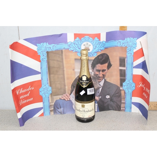 1658A - A bottle of 1981 Piper Heidsieck Royal Wedding Champagne and a poster, sealed