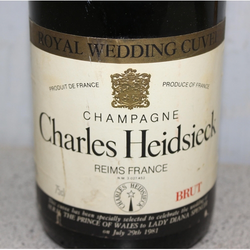 1658A - A bottle of 1981 Piper Heidsieck Royal Wedding Champagne and a poster, sealed