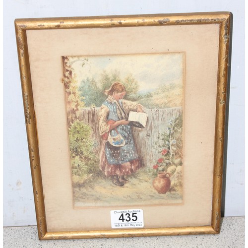 426A - 5 paintings: A large vintage textured print on canvas after John Constable in gilt frame; an early 2... 