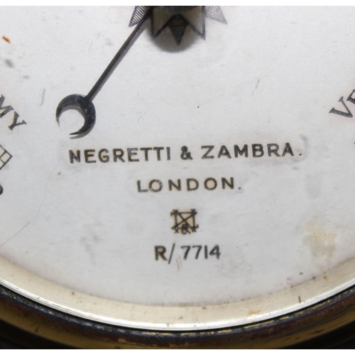 1316 - A Negretti & Zambra aneroid wall barometer and thermometer