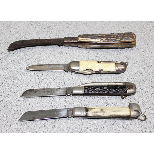 1428 - Qty of assorted penknives and other items to inc an antique Turner of Sheffield folding horn handled... 