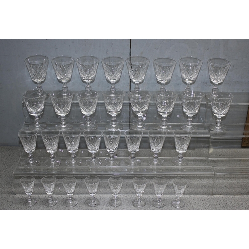 1779 - 4 sets of 8 (32) various Stuart Crystal wine and liqueur glasses