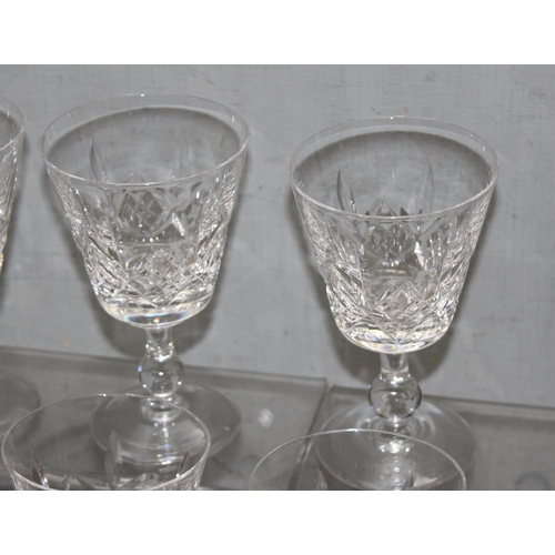 1779 - 4 sets of 8 (32) various Stuart Crystal wine and liqueur glasses